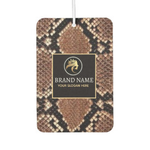 Luxury Beauty Salon Brand Brown Snake Skin  Car Air Freshener