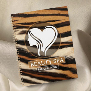 Luxury Beauty Spa Logo Elegant Tiger Print Salon Planner