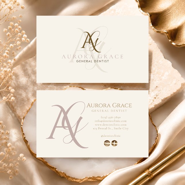 Luxury beige gold Business Card (Creator Uploaded)