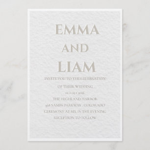Luxury Beige & Gold Wedding Invitation Elegant M