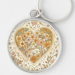 Luxury, , Beigi Gold ,Love Heart , Valentine's Day Key Ring