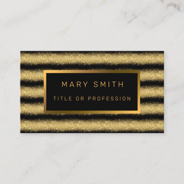 Luxury Best Popular Black Gold Glitter Business Card (Front)