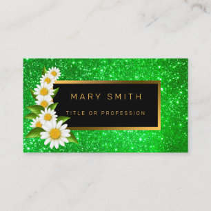 Luxury Best Popular Green Gold Glitter Business Card