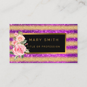 Luxury Best Popular Purple Gold Glitter Business Card