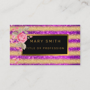 Luxury Best Popular Purple Gold Glitter Business Card