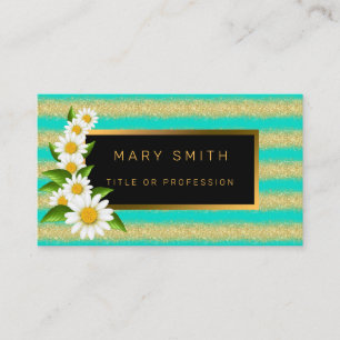 Luxury Best Popular Turquoise Gold Glitter Business Card