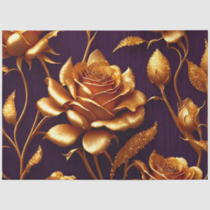 Luxury Big Gold Rose Modern Collection Tissue Paper