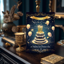 Luxury Birthday Cake | Elegant Gold & Navy