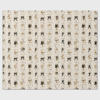 Luxury Birthday Gift Wrap | Black & Gold Bows