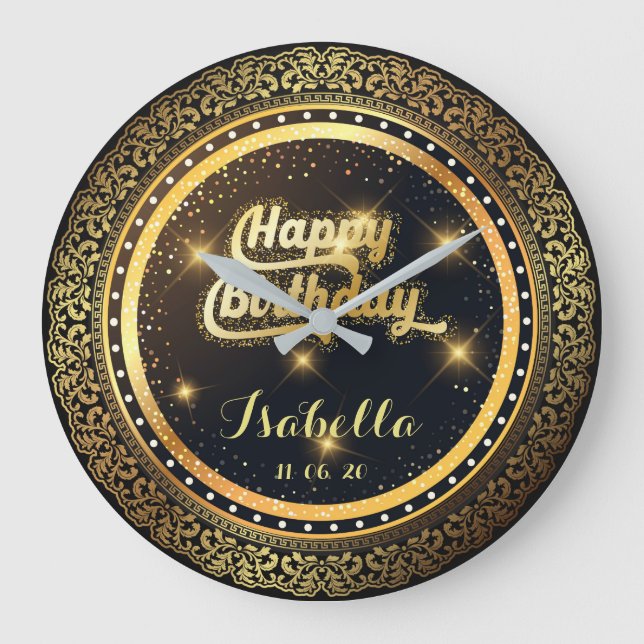 Luxury birthday Wall Clock With light effects (Front)