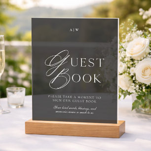 Luxury Black Acrylic Guest Book Sign