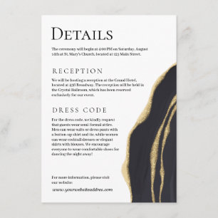 Luxury black agate with gold  enclosure card