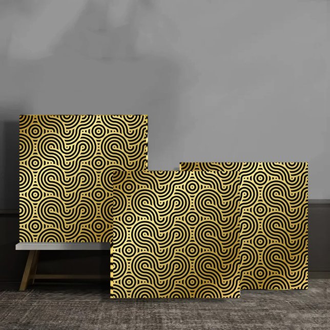 Luxury Black and Gold Abstract Maze Tile (Creator Uploaded)