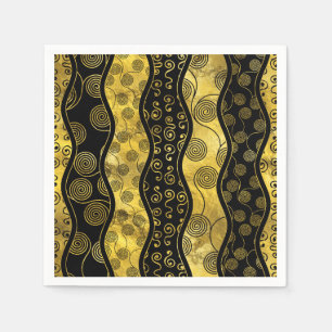 Luxury  Black and Gold African Pattern Napkin