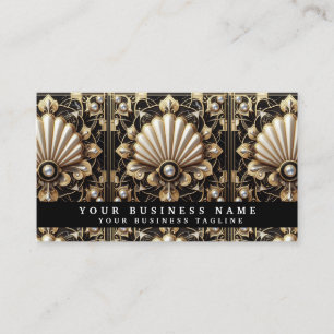 Luxury Black and Gold Art Deco Business Cards