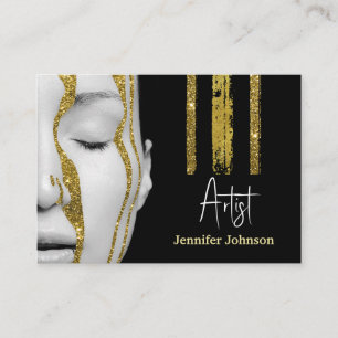 Luxury Black and Gold Artistic Business Card