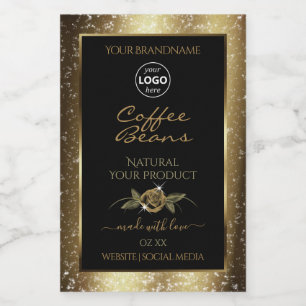 Luxury Black and Gold Brown Product Labels Logo