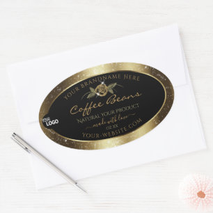 Luxury Black and Gold Brown Product Labels Logo