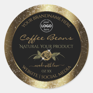 Luxury Black and Gold Brown Product Labels Logo