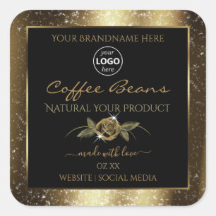 Luxury Black and Gold Brown Product Labels Logo