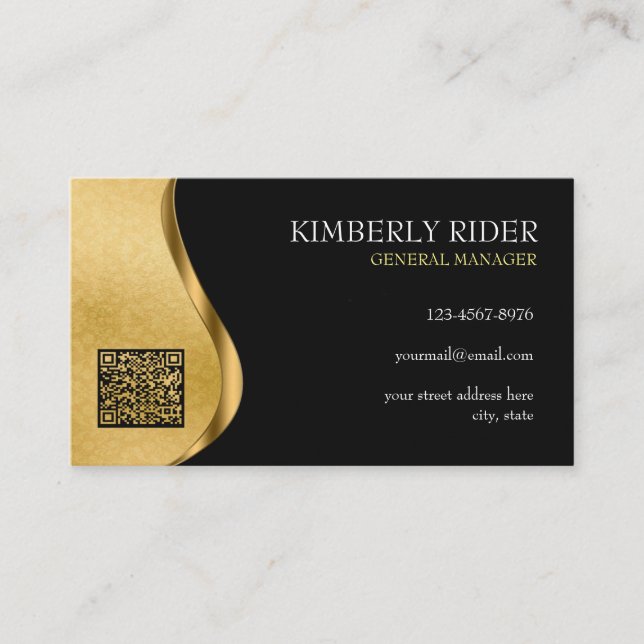 Luxury Black And Gold Business Card (Front)