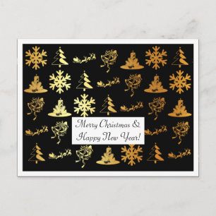 Luxury black and gold christmas card