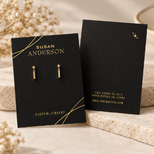 Luxury Black and Gold Custom Earring Display Card