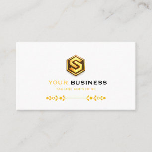 Luxury Black and Gold Elegant with Logo Business Card