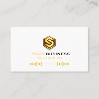 Luxury Black and Gold Elegant with Logo Business Card
