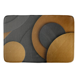 Luxury Black and Gold Geometric Abstract Design Bath Mat
