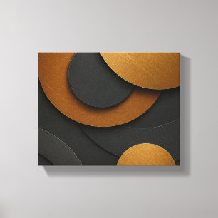 Luxury Black and Gold Geometric Abstract Design Canvas Print