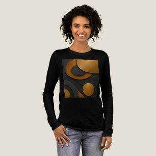 Luxury Black and Gold Geometric Abstract Design Tri-Blend Shirt