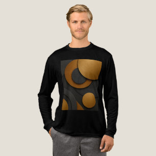Luxury Black and Gold Geometric Abstract Design Tri-Blend Shirt