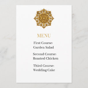 Luxury Black and Gold Mandala Wedding Menu