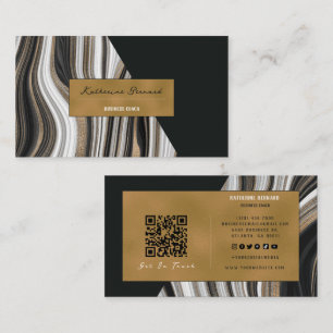 Luxury Black and Gold Marble Business Coach Card