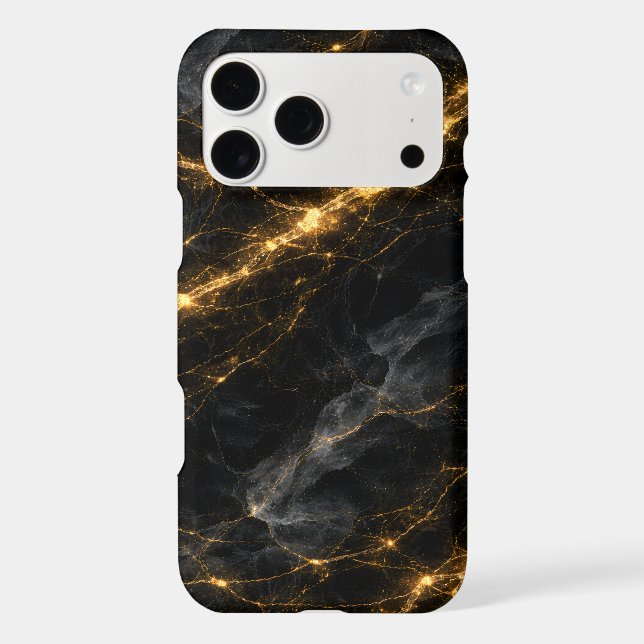 Luxury Black and Gold Marble Phone Case (Back)