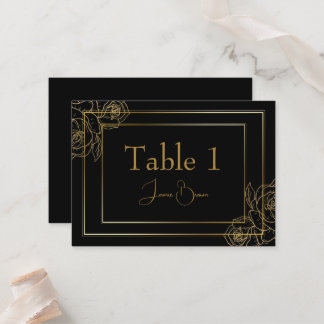 Luxury Black and Gold Place Card