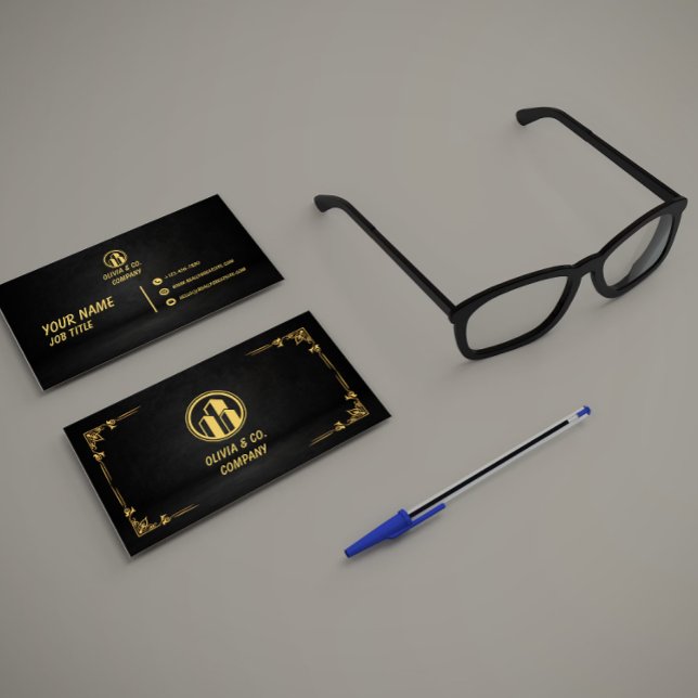 Luxury Black and Gold QR Contact Card (Creator Uploaded)