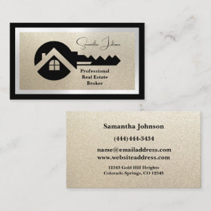 Luxury Black and Gold Real Estate Business Card
