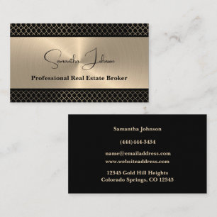 Luxury Black and Gold Real Estate Business Card