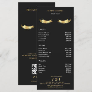 Luxury Black and Gold Salon Price List Menu