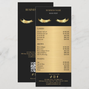 Luxury Black and Gold Salon Price List Menu
