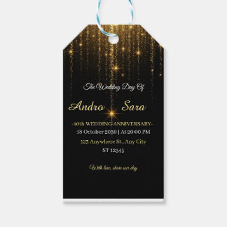 Luxury Black and Gold Shimmering Lights Elegant Ke Gift Tags