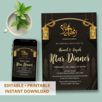Luxury Black and Gold Silk Curtain Islamic Iftar