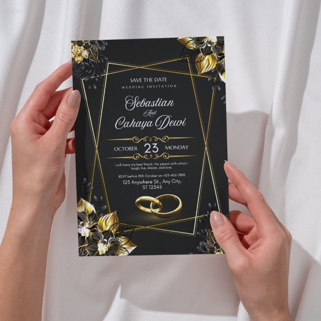 Luxury Black and Gold Wedding Invitation (Creator Uploaded)