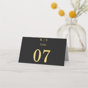 Luxury Black and Gold Wedding Place Card