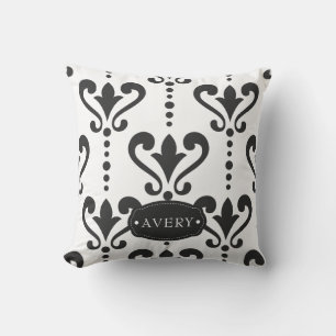 Luxury Black and White Personalised Cushion