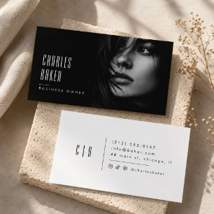 Luxury Black and White Photo Business Card