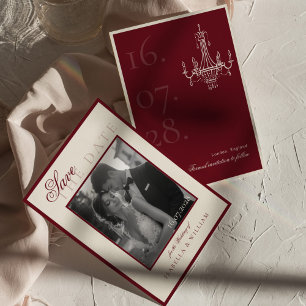Luxury Black and white Photo Save the Date Invitation