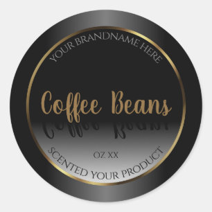 Luxury Black and White Product Labels Gold Frame